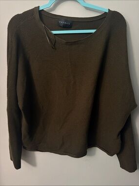 Premise Olive Ribbed Crewneck Pullover